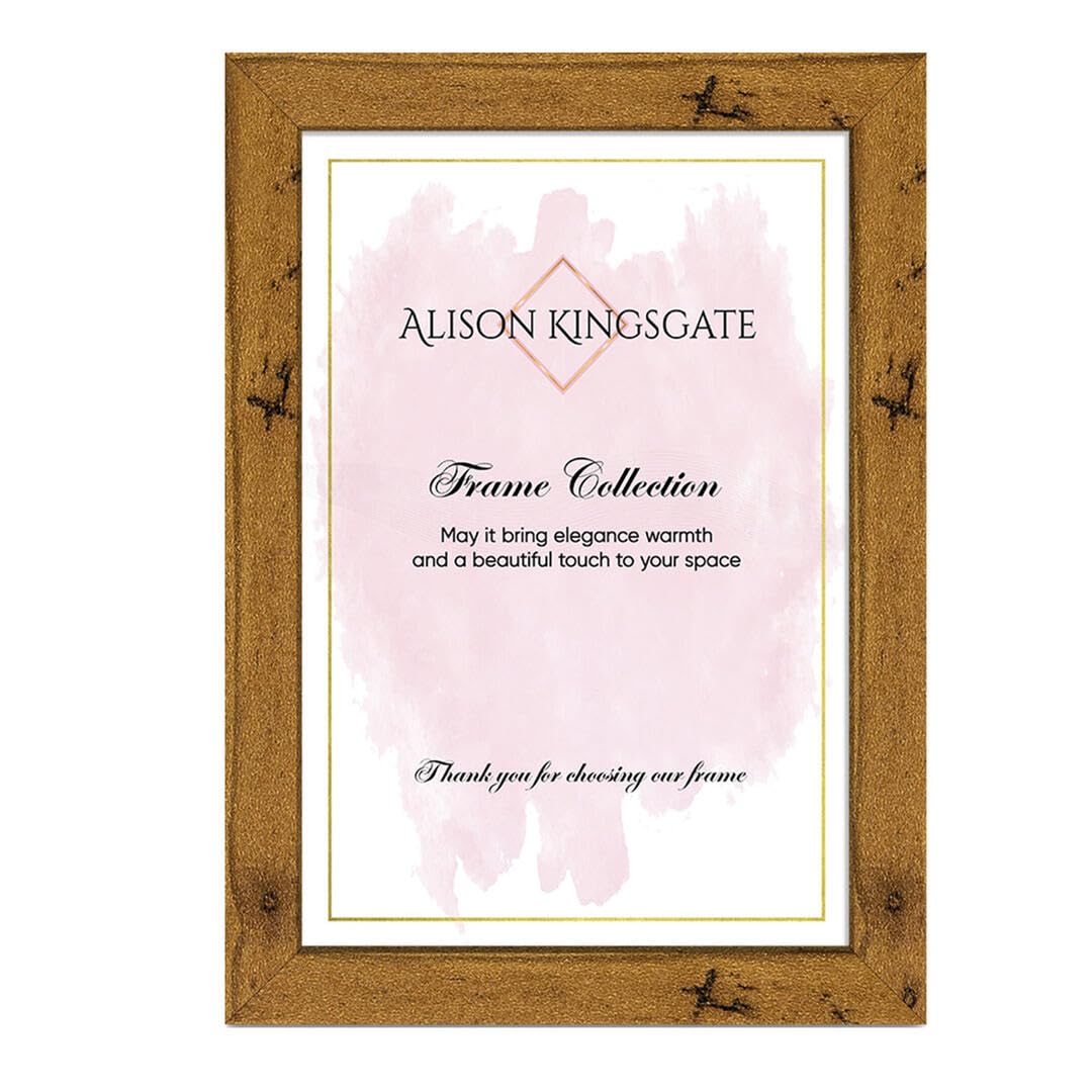 Alison Kingsgate Modern 14X11 Rustic Oak Picture Frame - Engineered Wood Photo Frame with Shatterproof Perspex Front - Ideal for Posters, Certificates & Artwork - Wall Mount or Tabletop Display — image 1