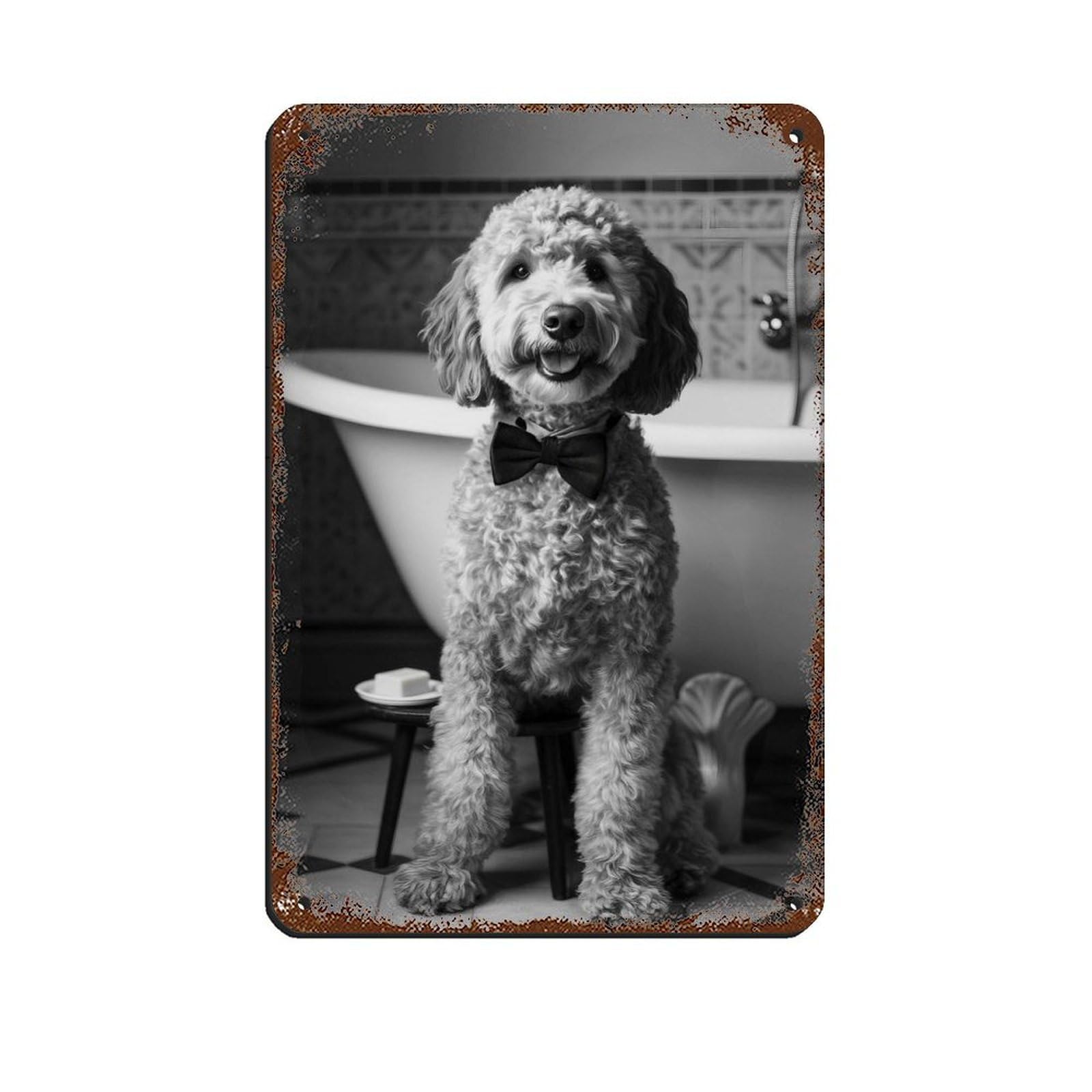 Bathroom Decor with Adorable Pet Tin Sign Vintage Metal Pub Club Cafe Bar Home Wall Art Decoration Poster Retro 8x12inch(20x30cm)