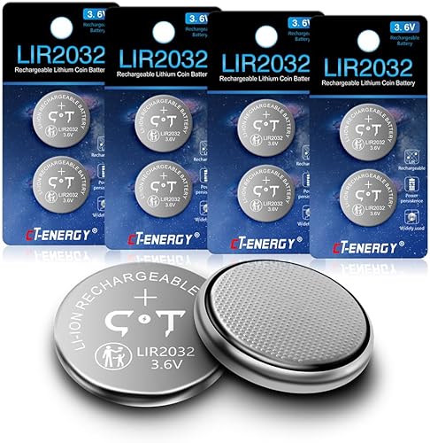 Miniatura 1 de Baterías recargables CR2032 8 unids para llaveros 3.6 V Lir2032 batería reemplazar 3 V CR2032