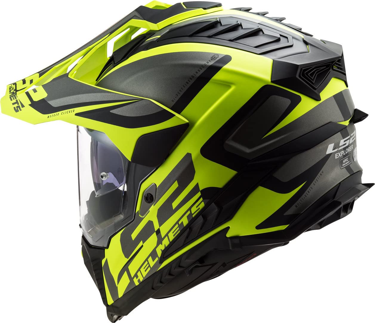 LS2, kask motocyklowy Cross Explorer Alter czarny żółty 06, L