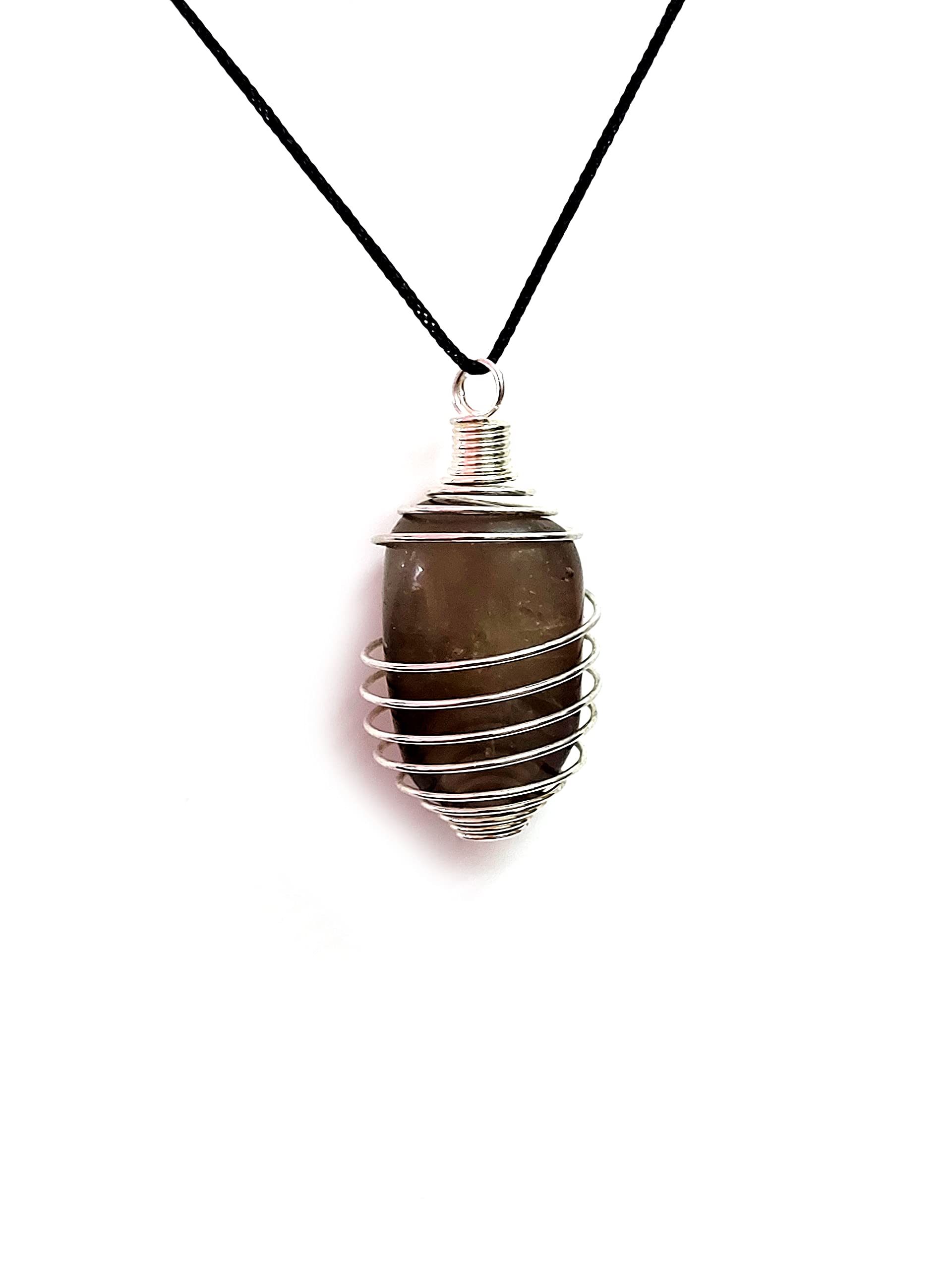 Natural Smoky Quartz Crystal Tumbled Shaped Cage Pendant For Men And Women-image-30