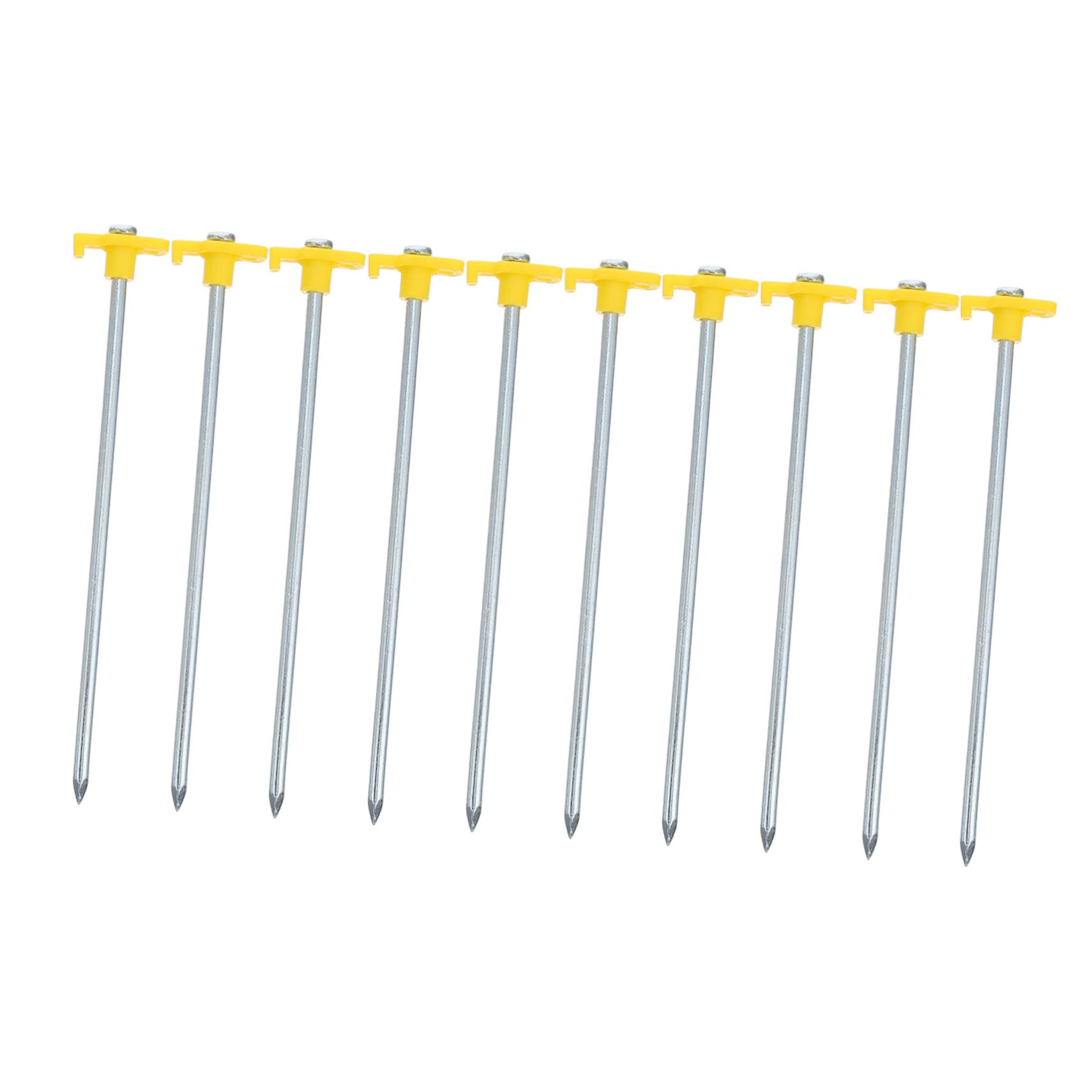 10Pièces Piquets de Tente Longs et Épais pour Camping Fixation Robuste et pour Tentes Plein Air