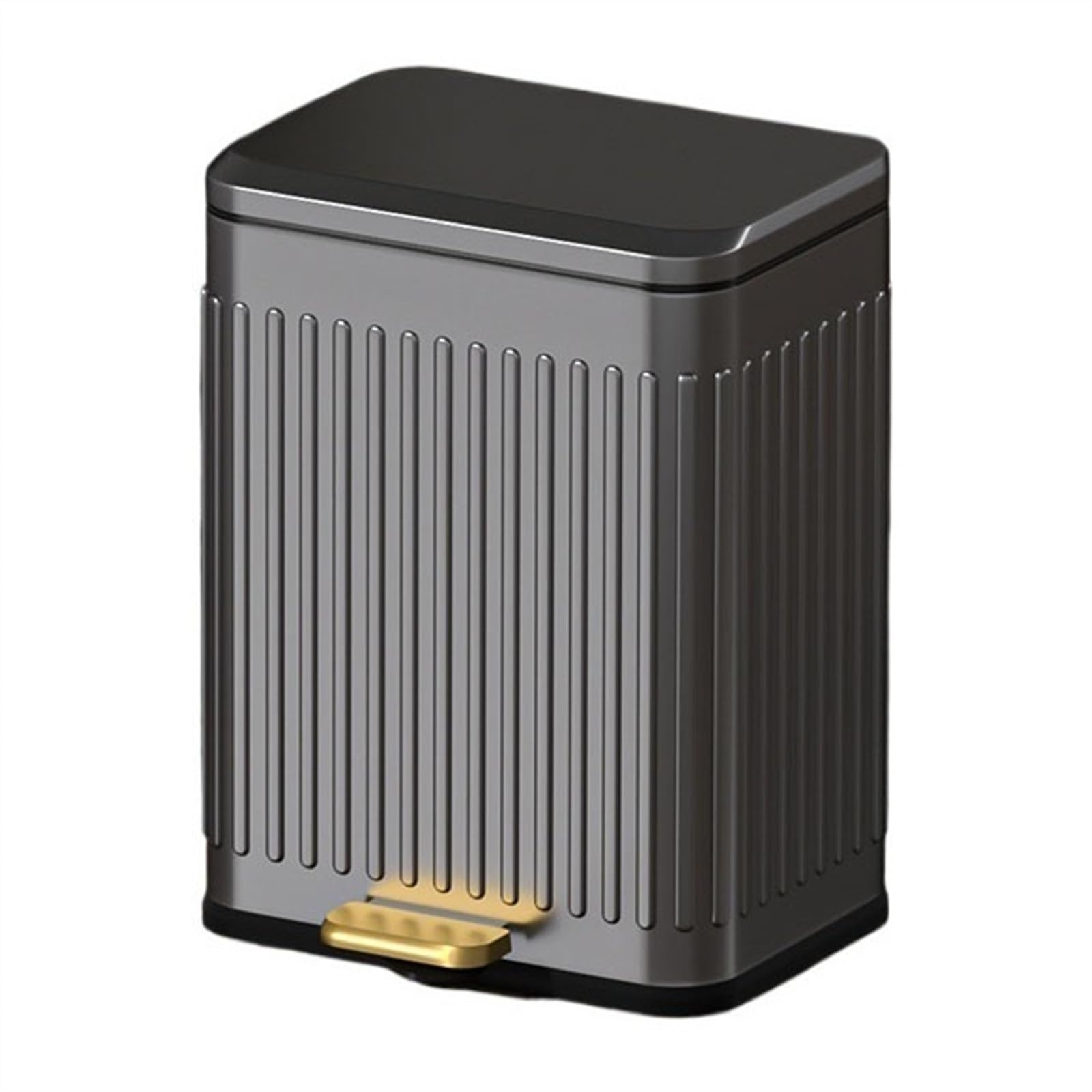 Bidone della spazzatura Coperchio A Chiusura Ammortizzata, Cestino for Rifiuti A Pedale Retrò Con Rivestimento Interno(Gun Gray,L)