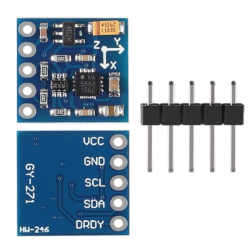 Miniatura 2 de 10 unids GY-271 QMC5883L 3V-5V IIC Módulo de sensor de brújula de triple eje tablero de brújula electrónica Sensor de campo de tres ejes