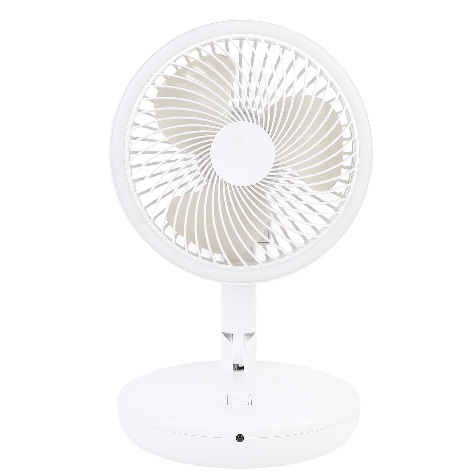 Ventilatore da tavolo portatile pieghevole Batteria ricaricabile a lunga durata Ventilatore da tavolo oscillante silenzioso con timer a luce LED rotondo remoto per viaggi in