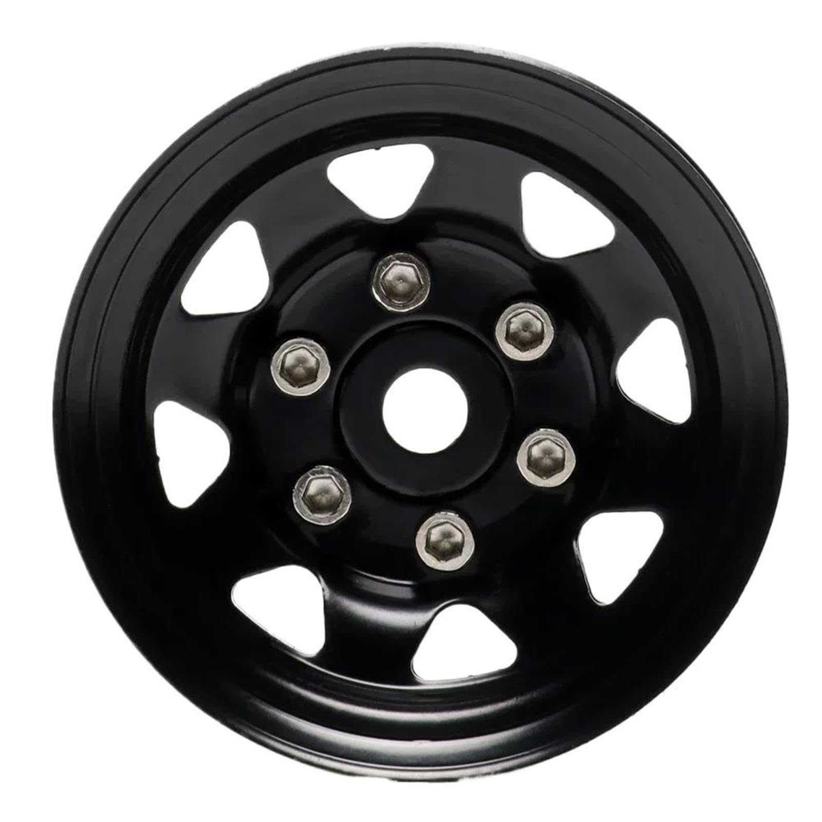 4 szt. Aluminium 1.55" 46mm Koła Obręcz biała/czarna do 1/10 RC Crawler Auto osiowe SCX10 D90 TF2 do Ta-miya CC01 LC70 LC80 RC4WD(Black 4 szt.)
