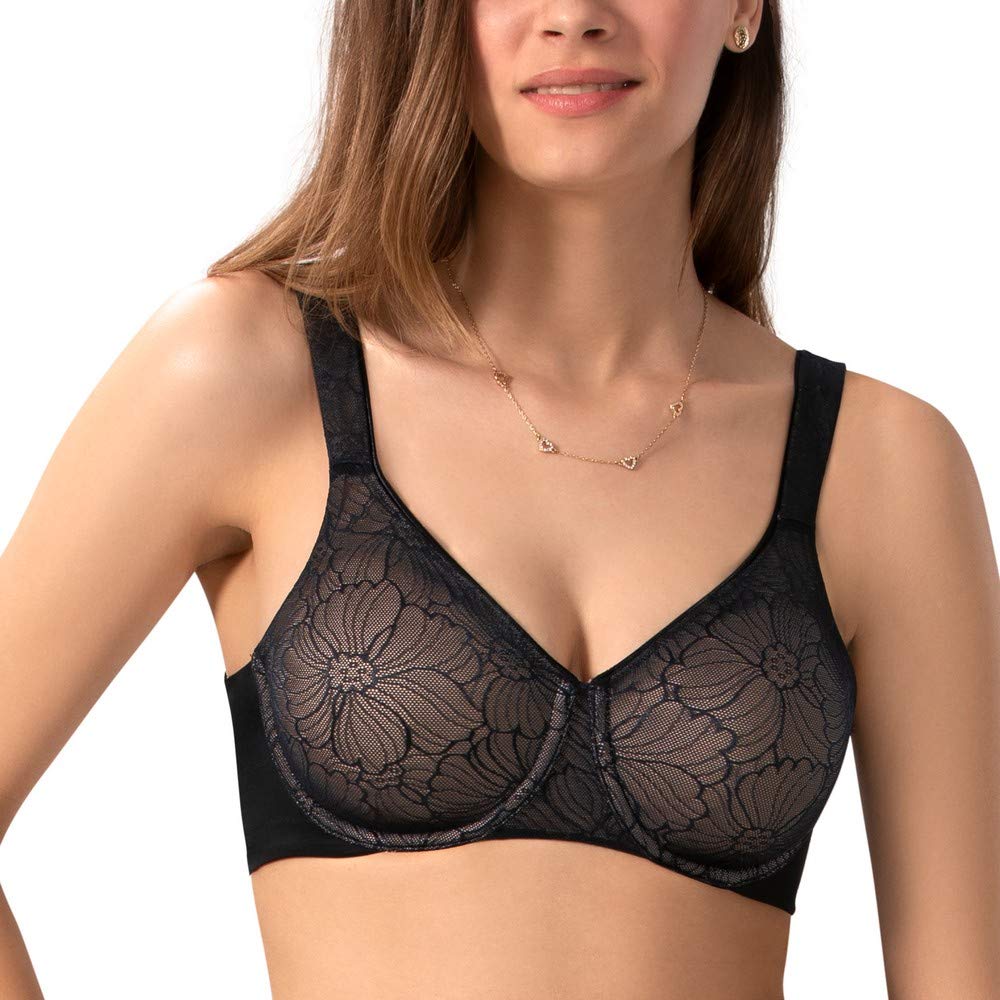 AmanteNon-Padded UnderWired Lace Minimiser Bra - Impatiens Pink_34C