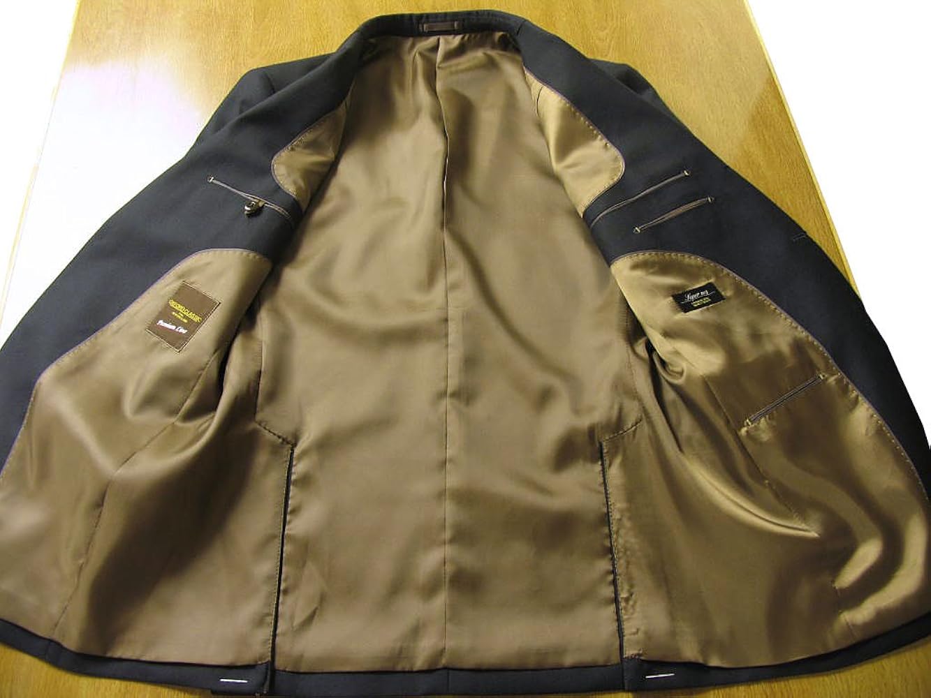 Amazon.co.jp: OXFORD CLASSIC PremiumLine秋冬春3つボタン紺ブレザー