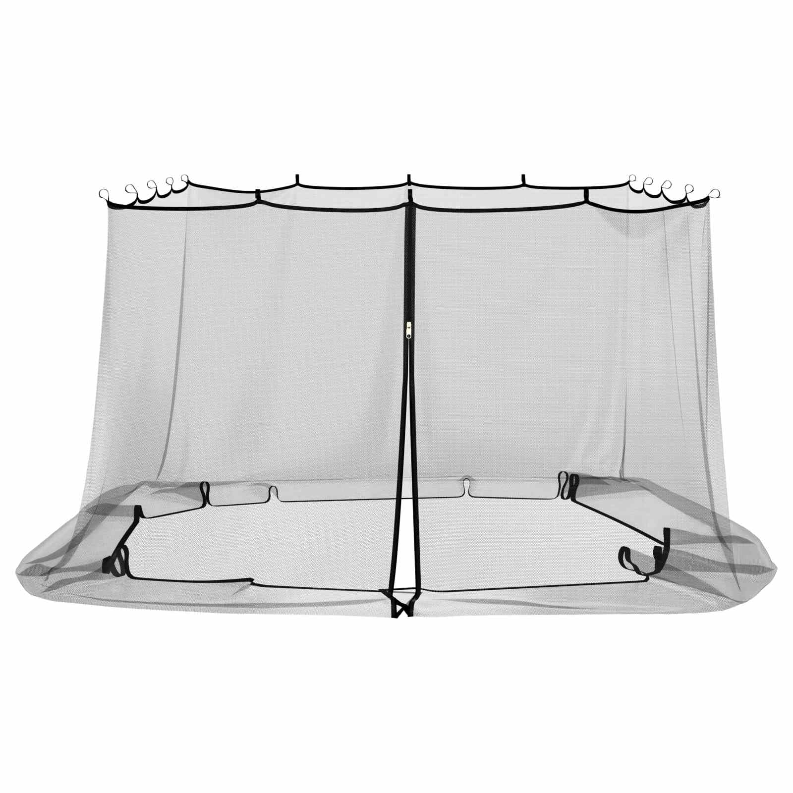 Mangloder Moustiquaire pour tonnelle - 4 x 3 m - Noir - Maille 220 - Légère et respirante - Fermeture éclair - Pour balcon, terrasse, camping, randonnée, extérieur