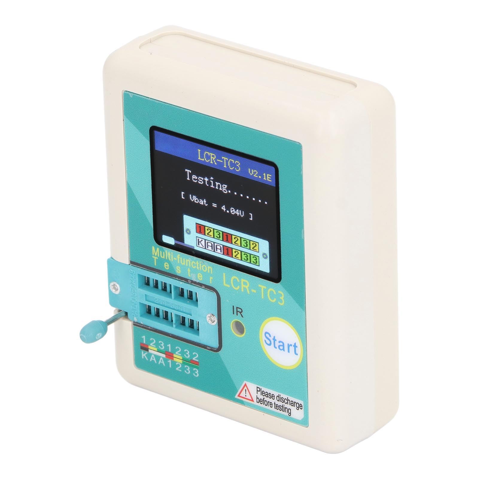 Kit tester per transistor Display a colori ad alta precisione Misuratore di resistenza capacitiva del diodo multifunzionale per gli appassionati di elettronica