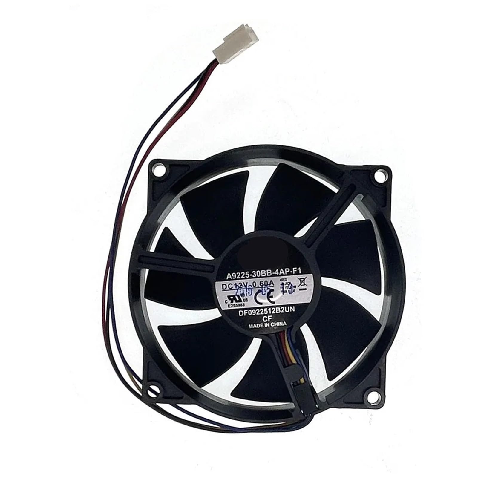 Ventola di raffreddamento silenziosa PWM for dissipatore di calore CPU, 92 mm, 90 mm, A9225-30BB-4AP-F1 DF0922512B2UN, 12 V, con doppio cuscinetto a sfera