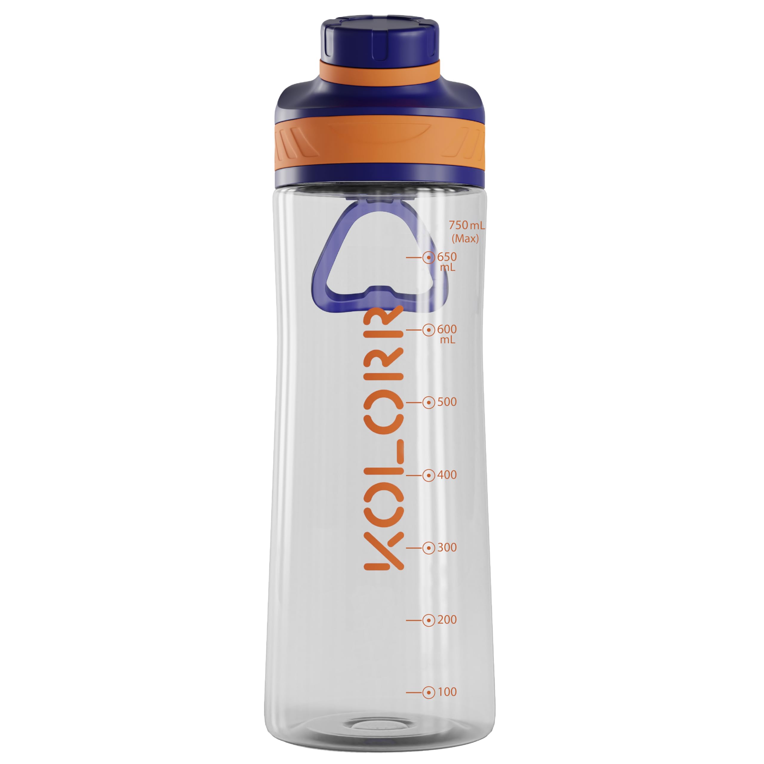 KOLORR Zest+ 750 ml Water Bottle Trending Ergonomic Handle with Twist lock Cap & Silicon Seal, Stylish Strap, Motivational Water Bottle,for Office, Sports, School, Blue & Orange (B0D5VJBKR1) Amazon Price History, Amazon Price Tracker