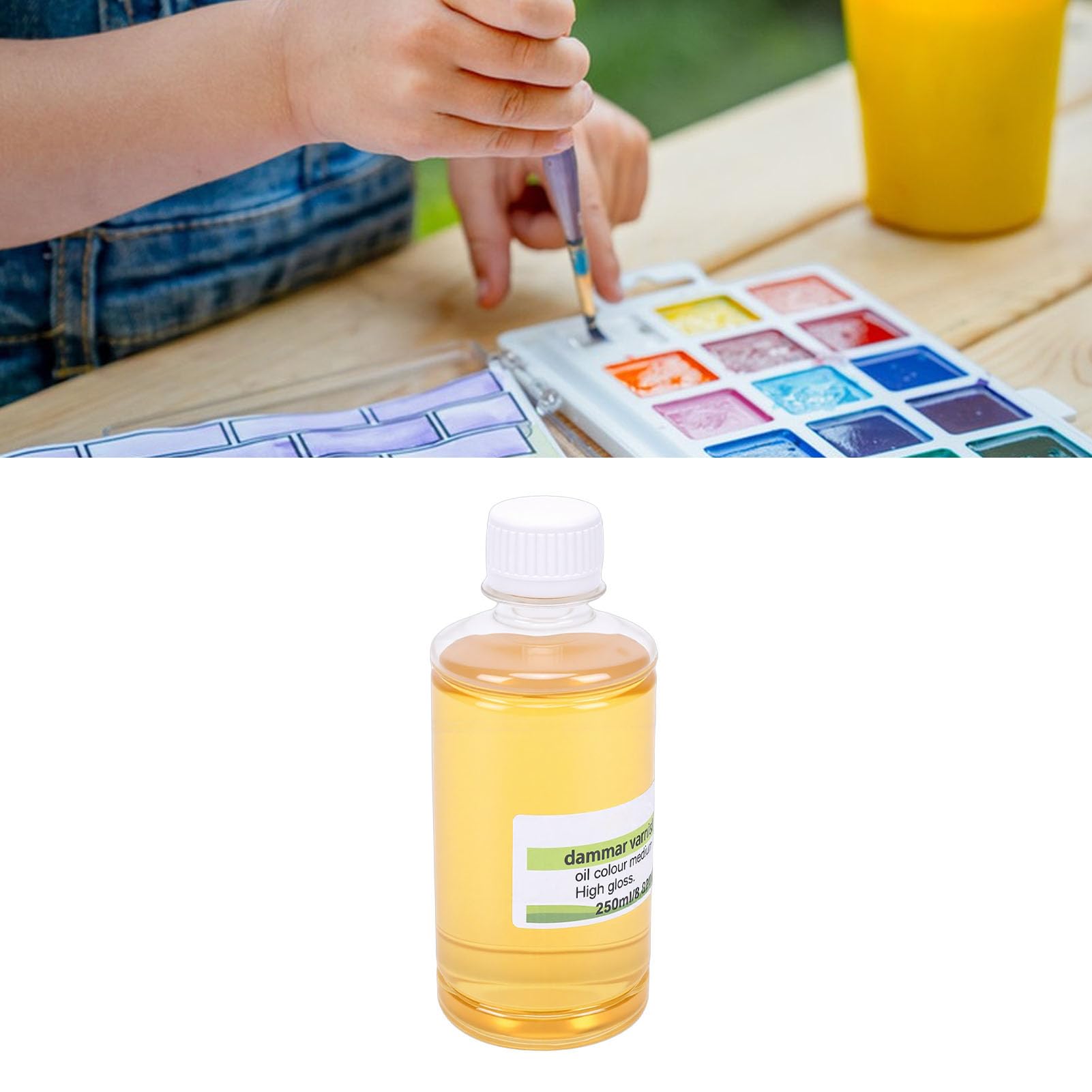 Werniks o Wysokim Połysku 250 Ml, Przezroczysty Werniks Ochronny do Malarstwa Artystycznego, Zapobiega Kurzowi i Zadrapaniom, Odpowiedni do dzieł Sztuki Olejnych i Alkidowych,