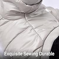 Vista 3 de LESYPET Abrigo para perro pequeño, chaqueta acolchada a prueba de viento para perros con agujero para correa, chaqueta extra cálida para perro, gris