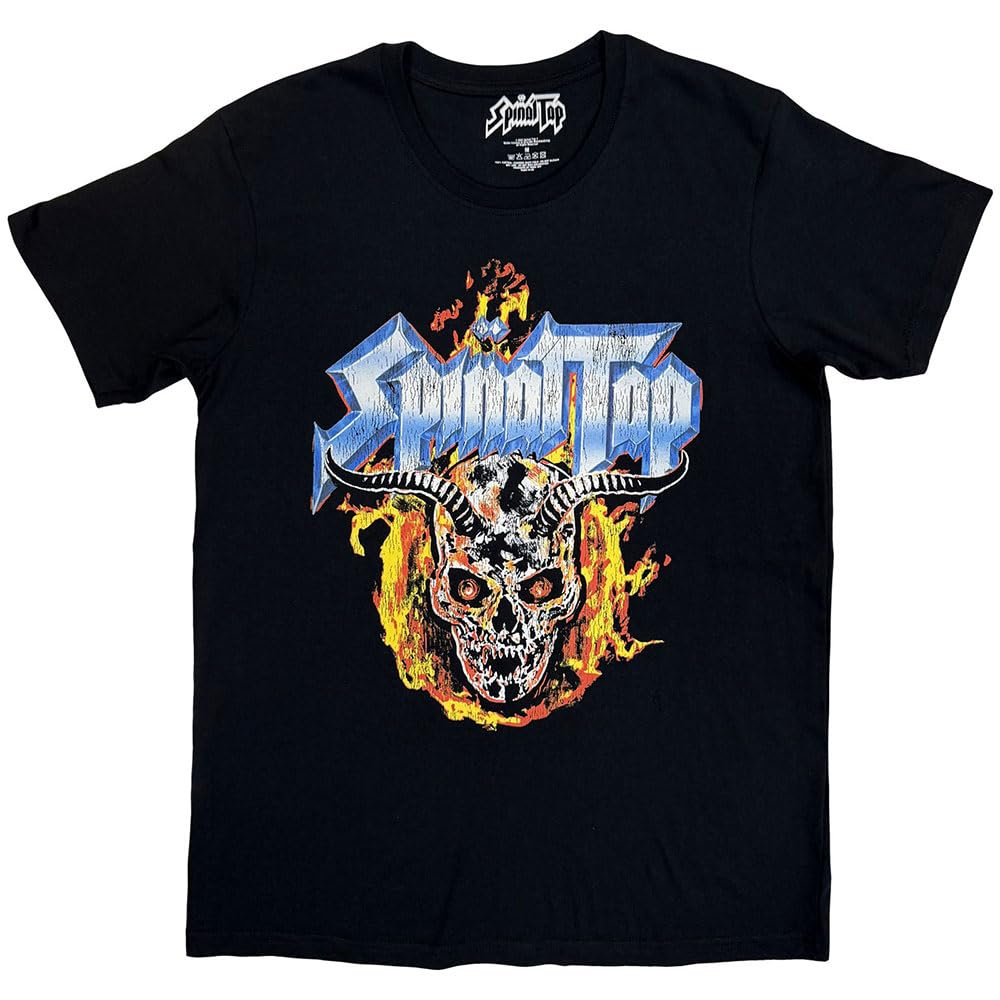 Rock Off officially licensed products Spinal Tap Flame Skull T Shirt M Black