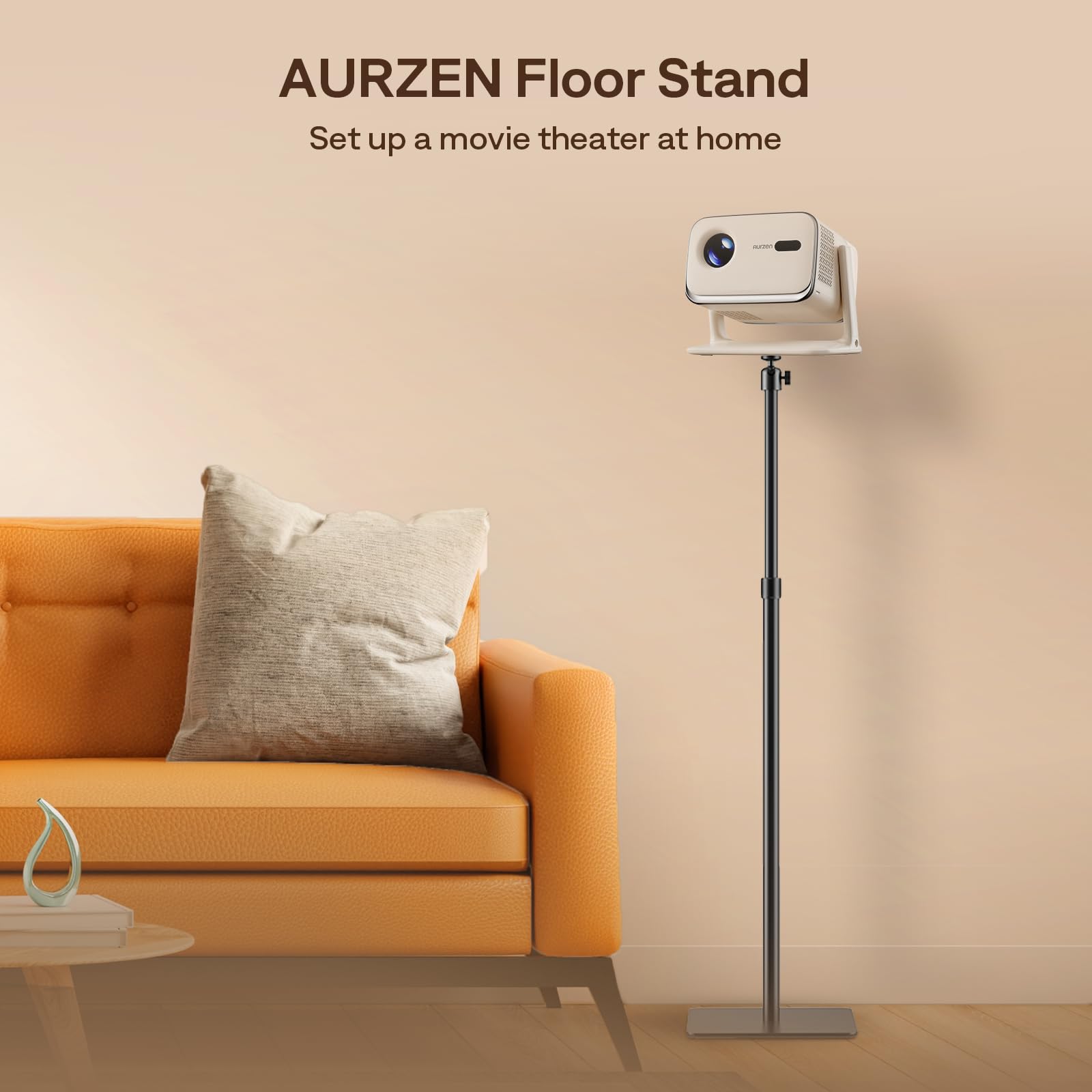 Aurzen Supporto regolabile per proiettori, altezza 43,9-110 cm, compatibile con TMY, HAPPRUN, Yaber, Epson e la maggior parte dei proiettori, vite da 1/4", ideale per proiettori
