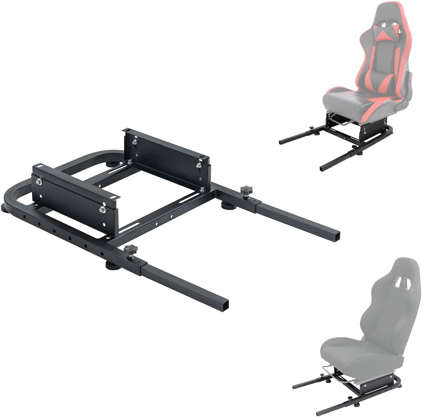 Marada Racing Rear Seat Stand Add-On Half Chair For Steering Wheel Stands To Simulator Cockpit, Universal Bucket Frame Mount Bracket,49Cm,No