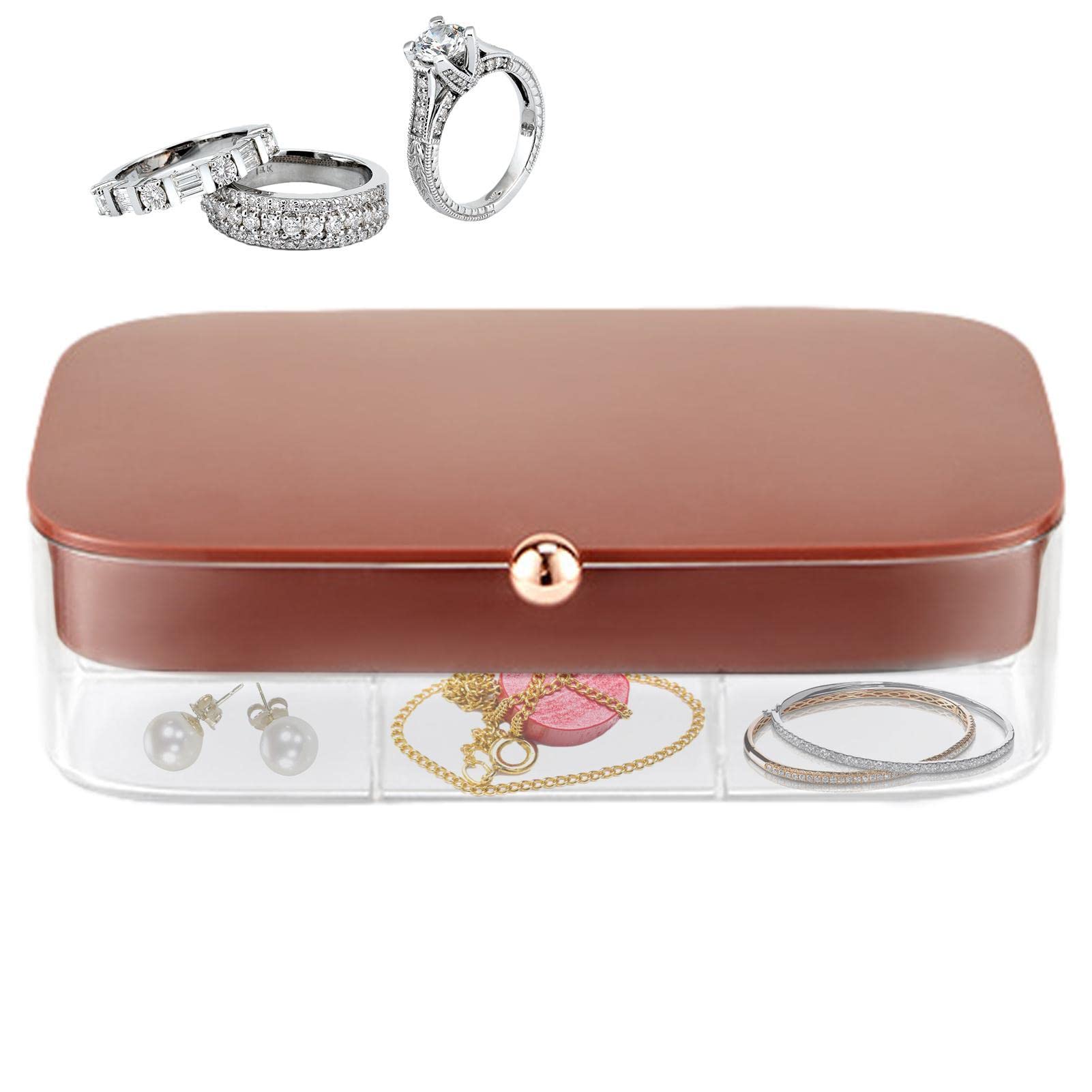 Portagioie 30 Scomparti Design Impilabile Con Coperchio | Porta Anelli Studs Organizer Scatola Portagioie Coperchio Impilabile Per Figlia Donne Ragazze Viaggio Casa