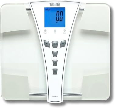 TANITAs BF-684W Digital Body Fat & Body Water Scale - Multi-Frequency BIA - BMI Monitor - 440 lb Capacity - Tempered Glass Platform - Athlete & Guest Modes - Japan Technology