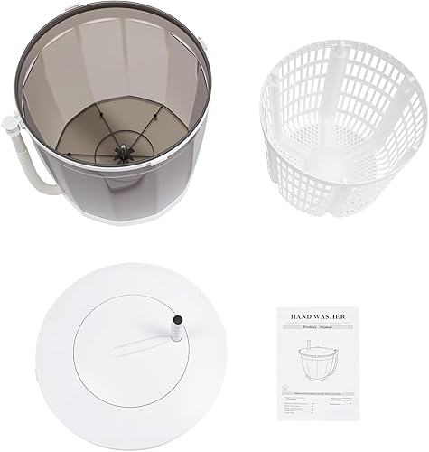 Miniatura 9 de Mini lavadora manual, lavadora no eléctrica 2 en 1, lavadora compacta para exteriores, secadora giratoria, lavadora y secadora de manivela para