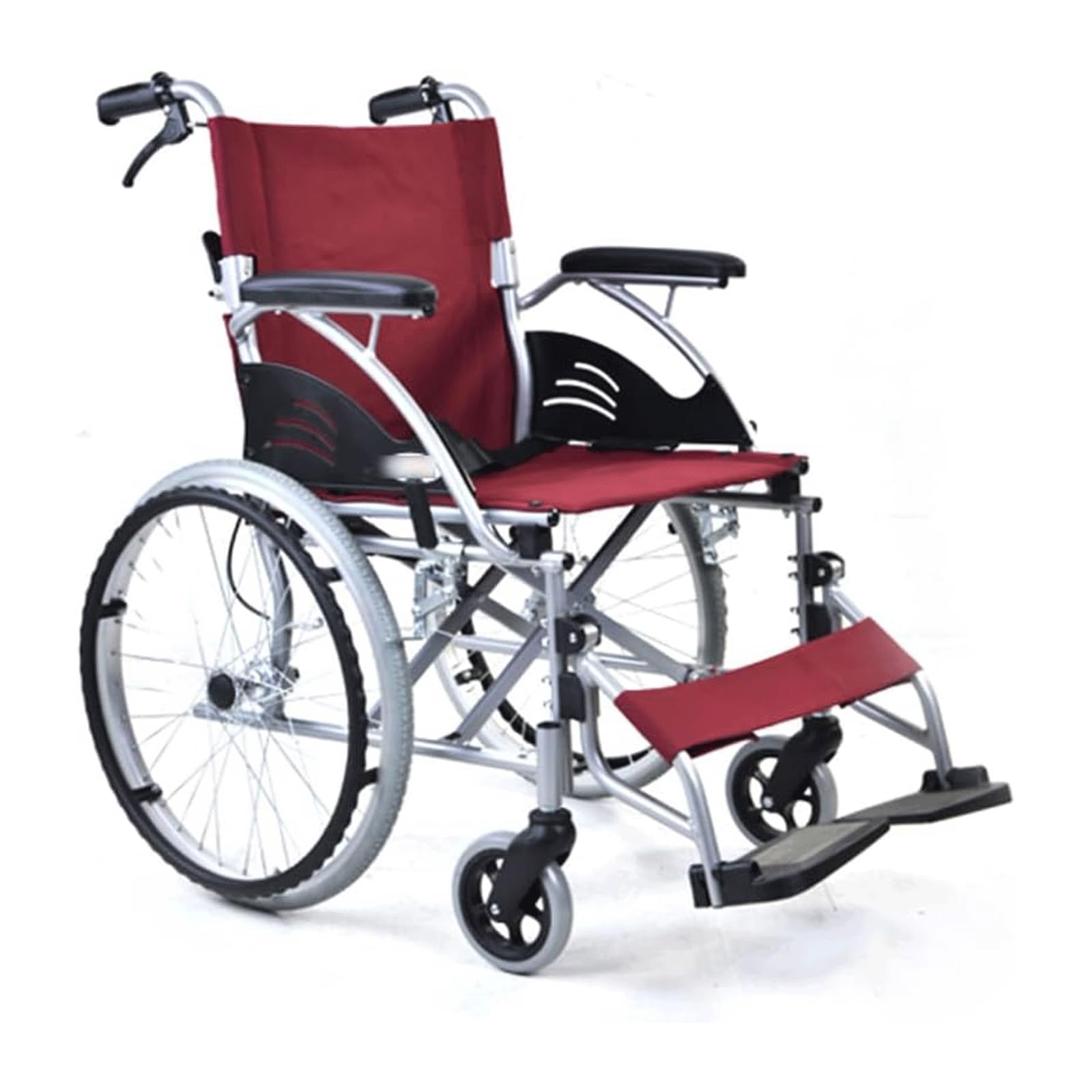 Wózek inwalidzki Transportstoel van aluminiumlegering Draagbare rolstoel met handrem Veilige, betrouwbare transportrolstoelen Mobiele zorgrolstoel wygodne