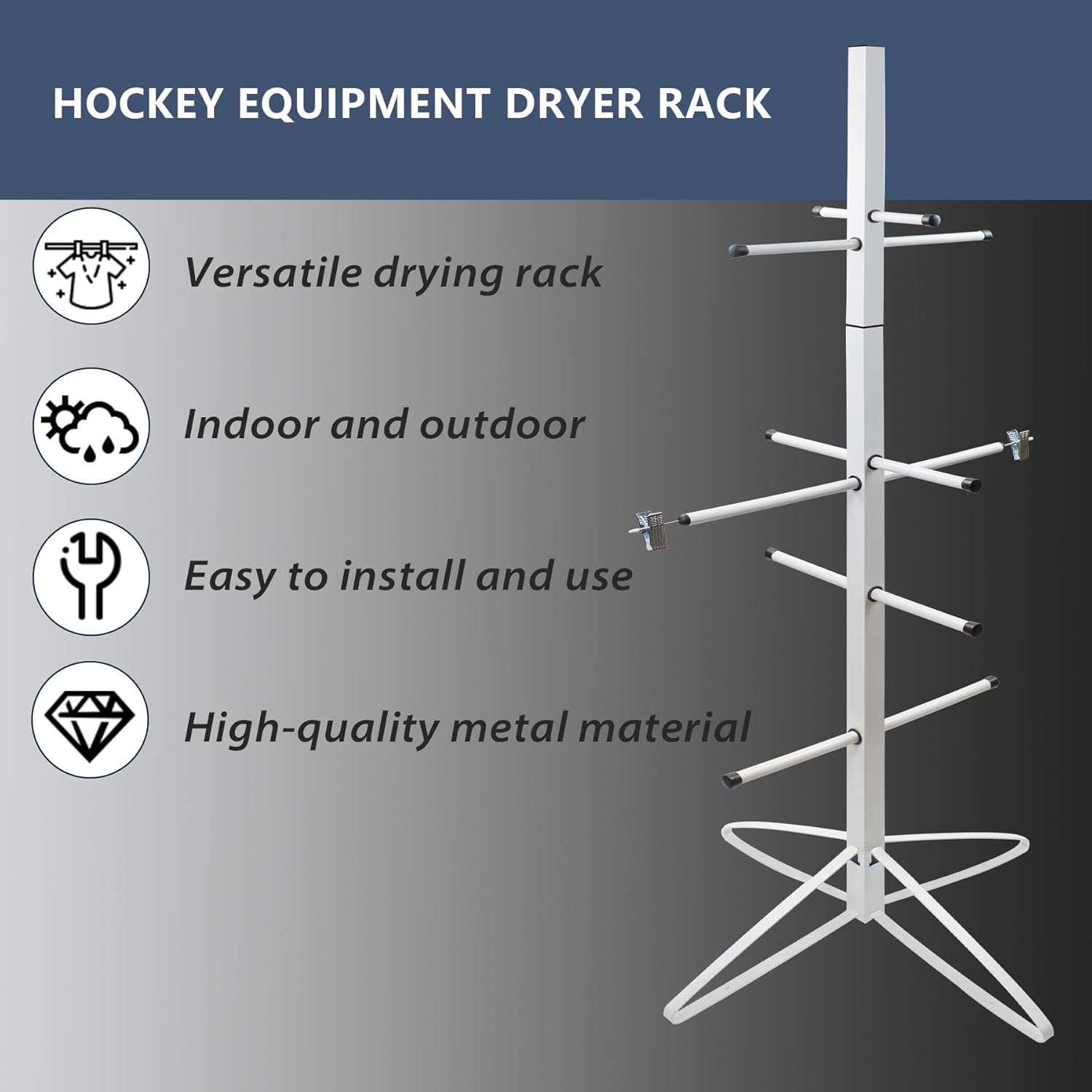 Hockey Equipment Dryer Rack Hockey Gear Drying Rack Drying racks for Drying Sports Equipment for Youth and Adults Easy to Install and Use