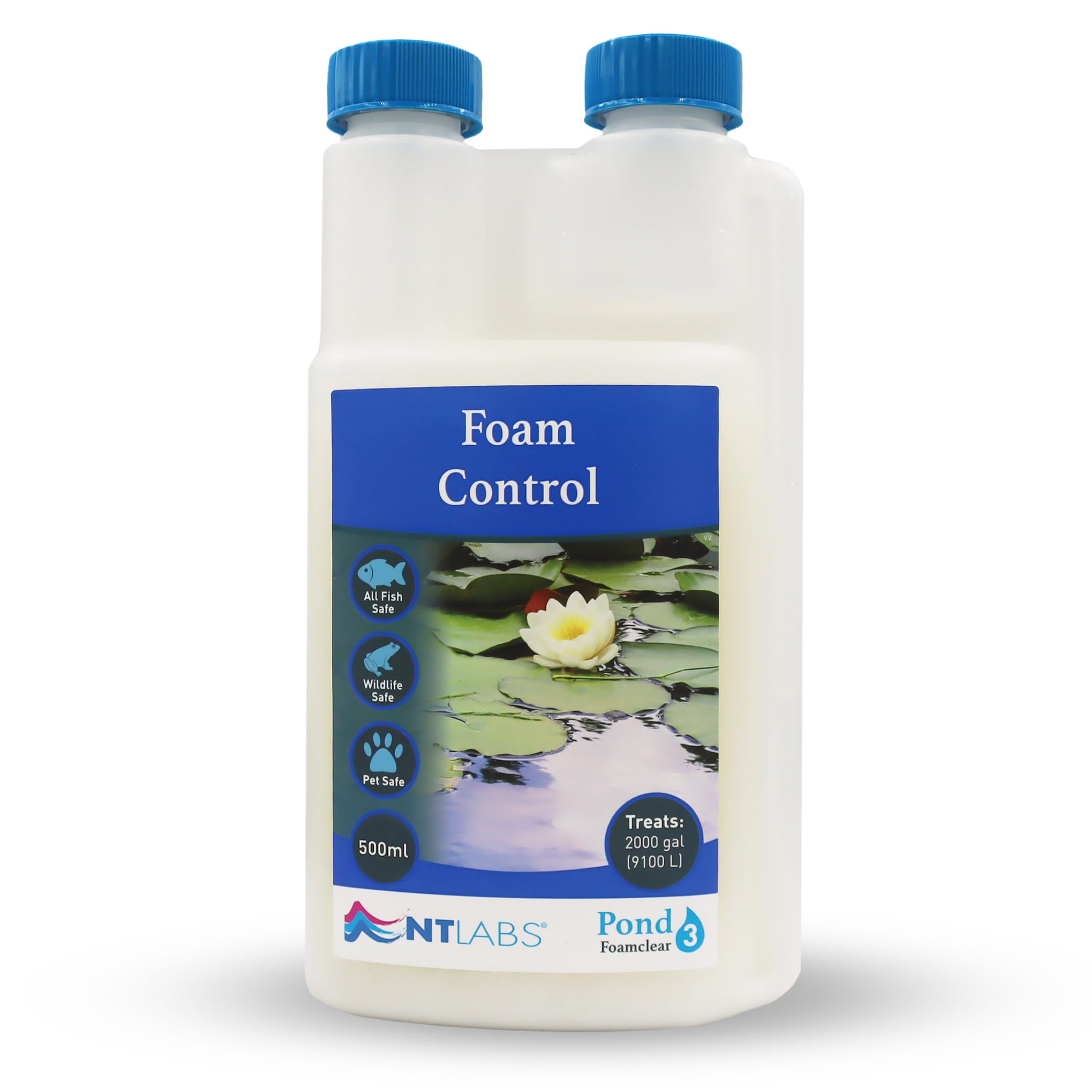 NT Labs Pond Foamclear, Pond Foam Control Water Treatment, Breaks Down Pond Water Froth, Controls Excess Protein in Pond Water, Helps Maintain the Correct pH (500ml - Treats 9100L)