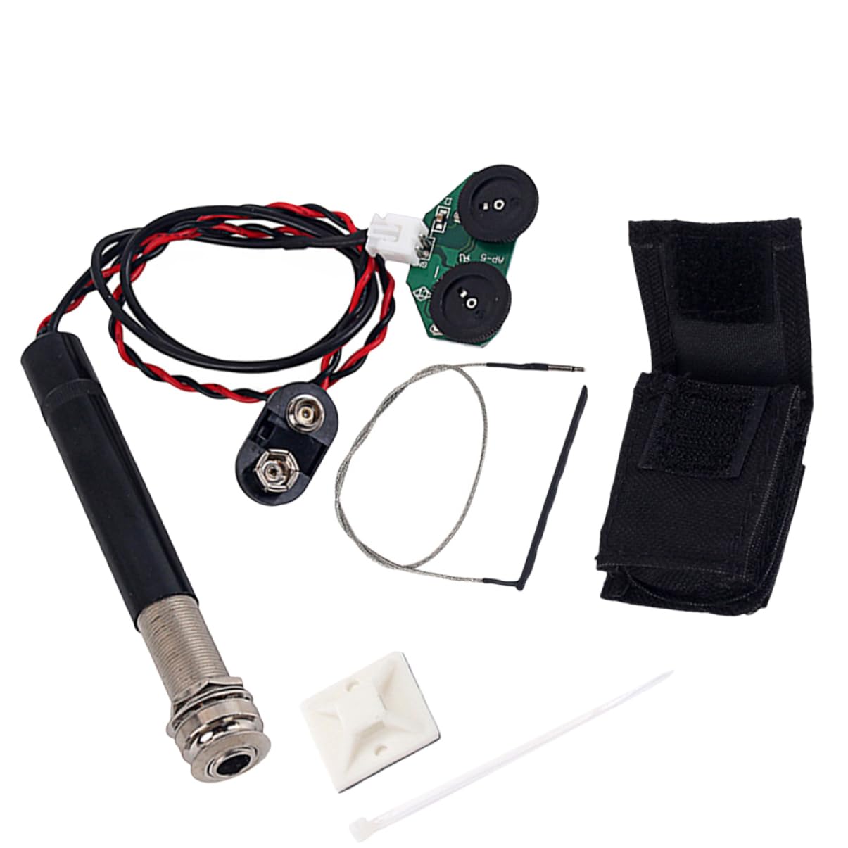ibasenice Volume Adjustment Pickup Portable Acoustic Guitar Pickup Equalizer Pickup Tuner Acoustic Guitar Pickup Kit Music Pickup Acoustic Pickup for Guitar Pickup with Volume Tone Black