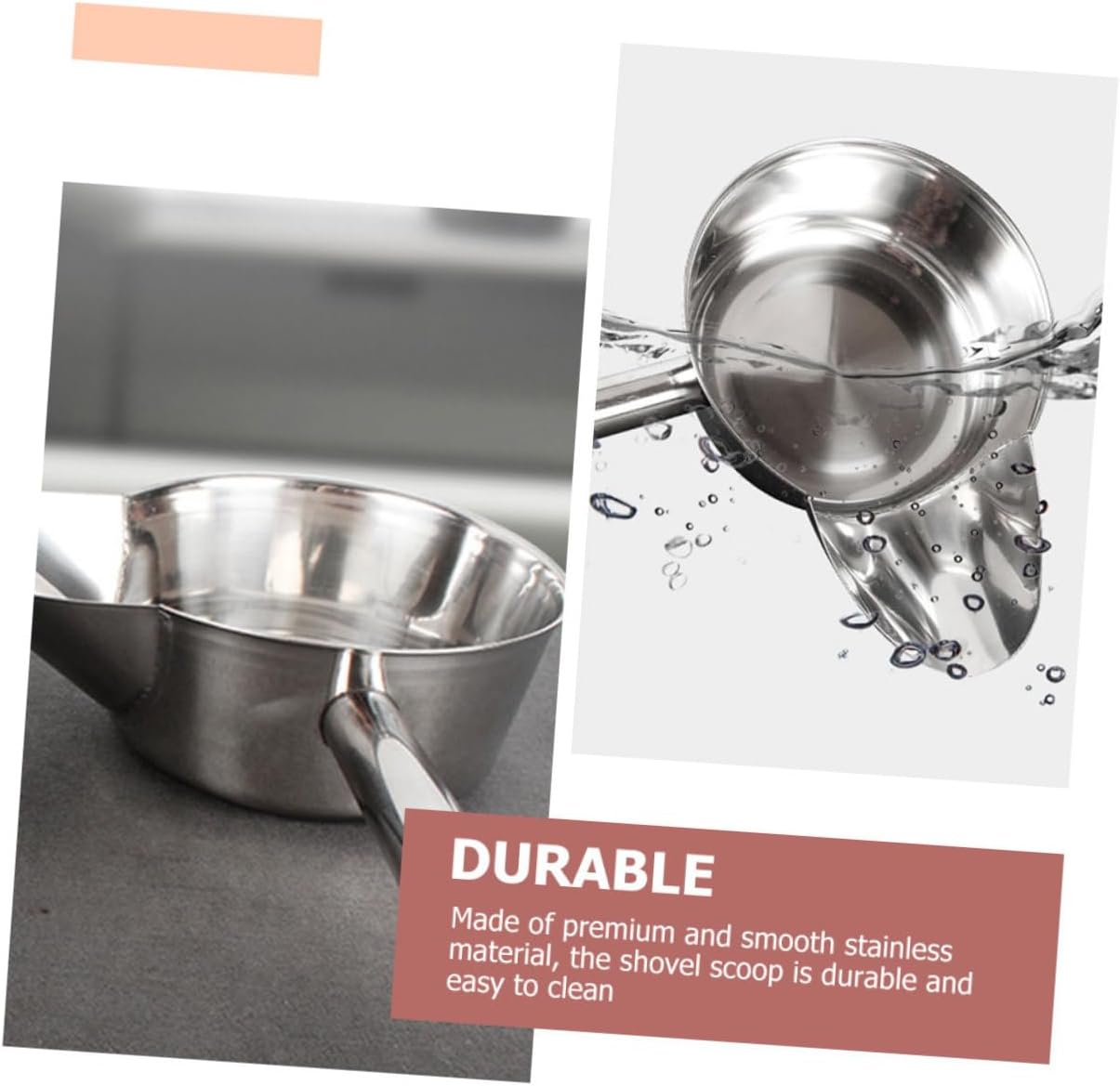 PRETYZOOM 2pcs Stainless Steel French Fry Scoops Wide to Narrow Opening Design Easy to Load into Packaging Bags Ergonomic Handle Food Shovel for Home Restaurant