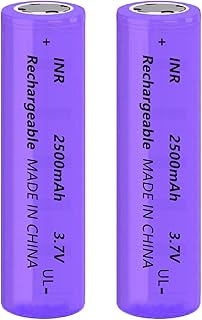 Replacement Battery 18650 Rechargeable 3.7V High Capacity Genuine18650 Battery Flat Top Li-ion Battery for Flashlight, Headlamp