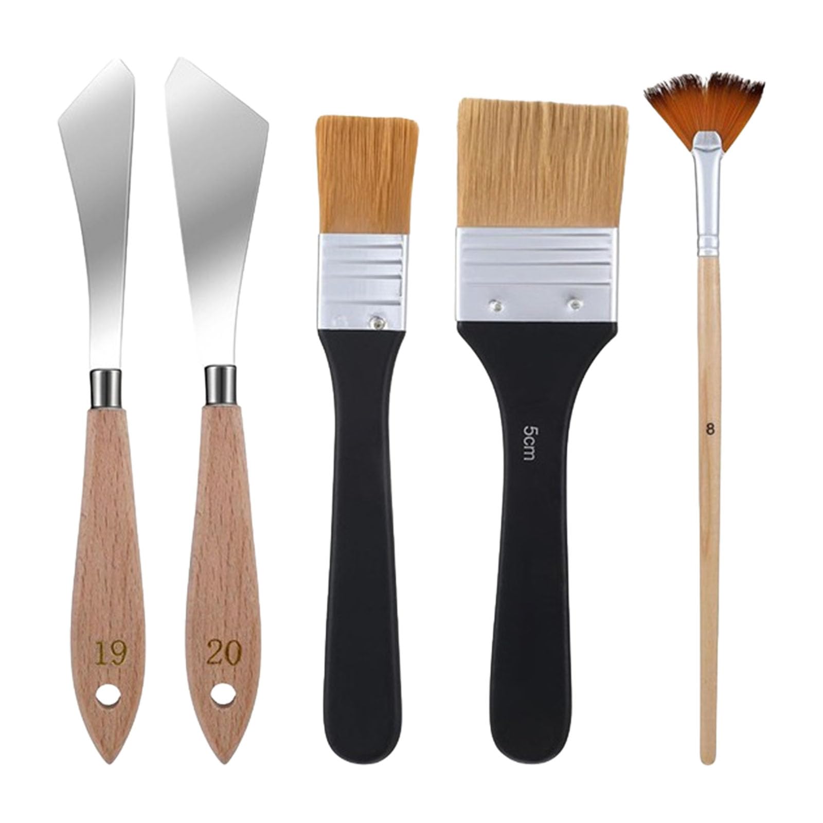 TFAOYS Concluded Painting Brush Set for Artists Hobbyists Includes Flat Fan Liner Parser Ideal for Multiple Techniques Permanent Nylon Art Brushes