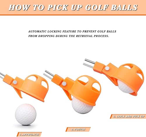 Miniatura 2 de BIRDIEBLAST Recuperador profesional de pelotas de golf, 9 pies12 pies15 pies20 pies, recuperador de pelotas de golf de acero inoxidable para