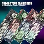 RedThunder K10 Wireless Gaming Keyboard and Mouse Combo, RGB Backlit Rechargeable 3800mAh Battery, Anti-ghosting Keyboard + 7D 3200DPI Mice for PC Gamer (White-Gray)