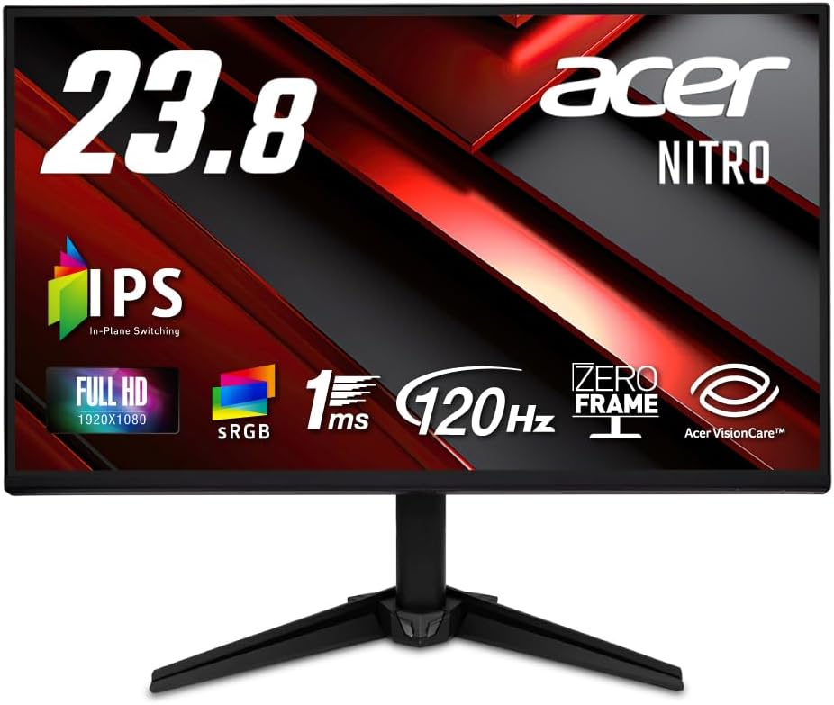 Acer Nitro 23.8インチ ワイド フルHD IPS 120Hz ゲーミングモニター