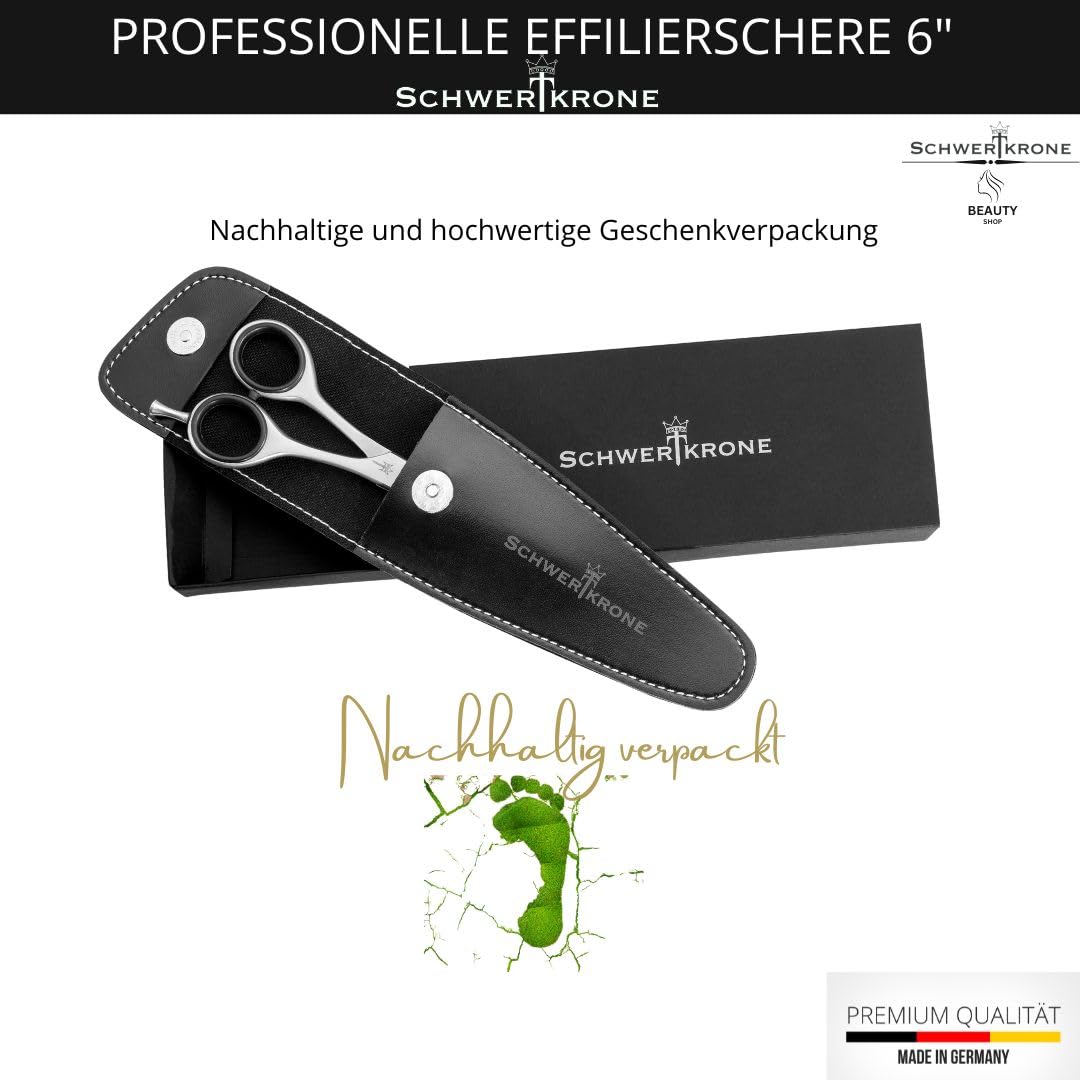 SCHWERTKRONE® Forbici da Modellazione in Acciaio Inox [Made in Germany] - Forbici Professionali per Parrucchiere e Taglio Capelli