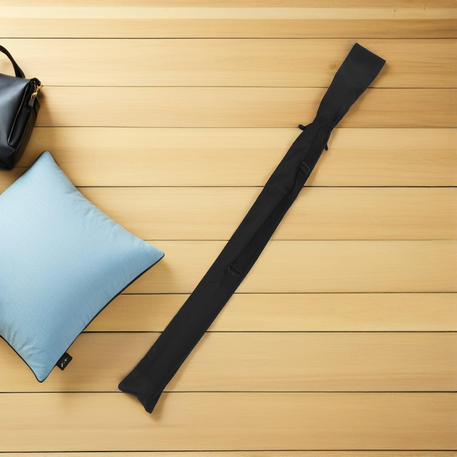 Healeved 5 Pezzi Borsa per Custodia Tai in Cotone Nero con Compartimento Indipendente e Chiusura Sicura per Allenamenti All'aperto e Spostamenti