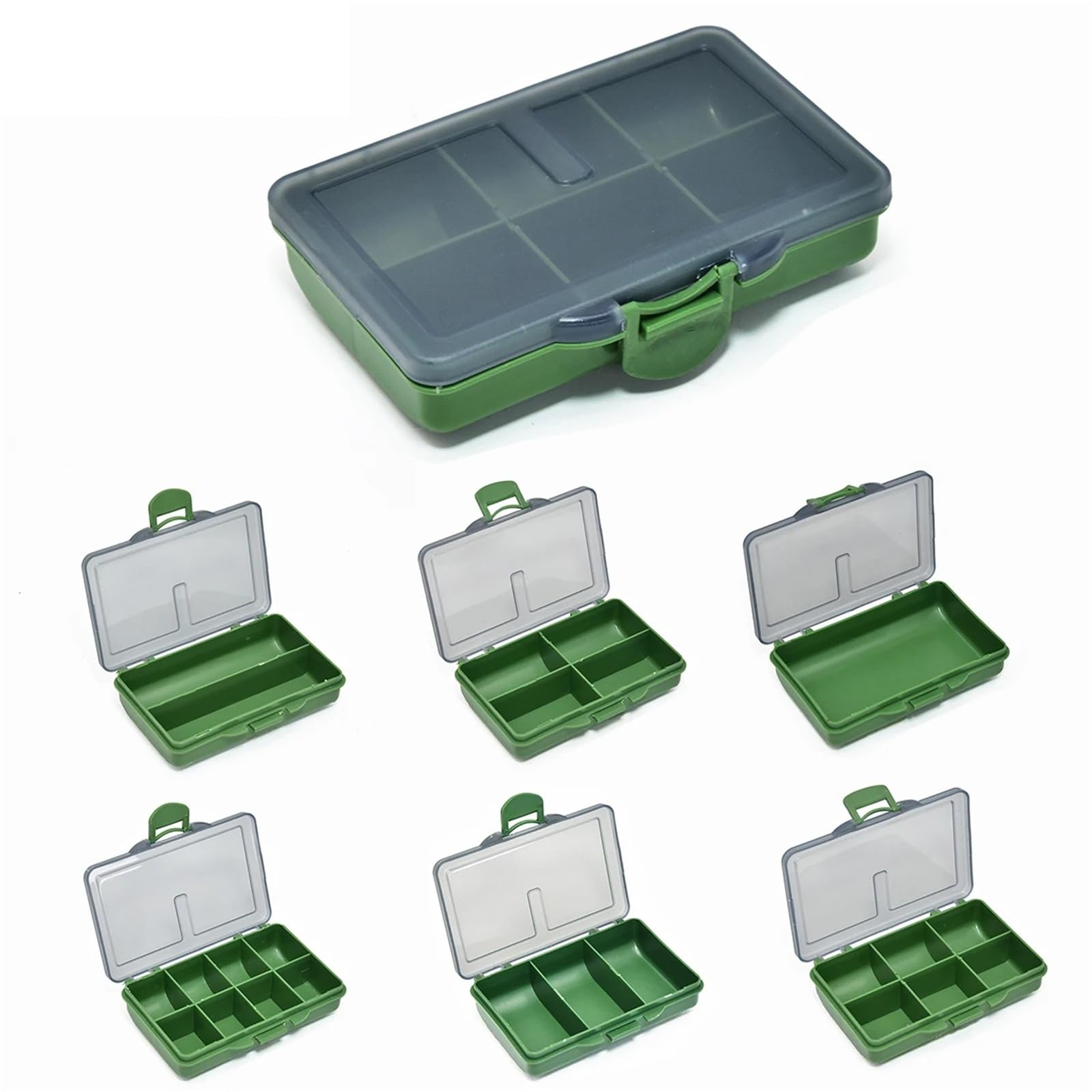 Scatola porta attrezzi da pesca portatile, organizer for ami, esche, esche, accessori for la pesca alla carpa(6PCS)