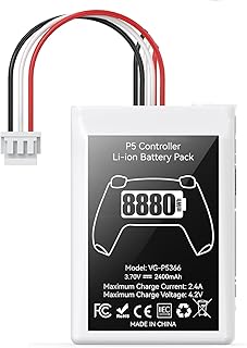 New World Replacement Battery Pack for PS5 Controller, 8880mWh High Capacity, Rechargeable Li-ion Battery Pack for PS5 Con...