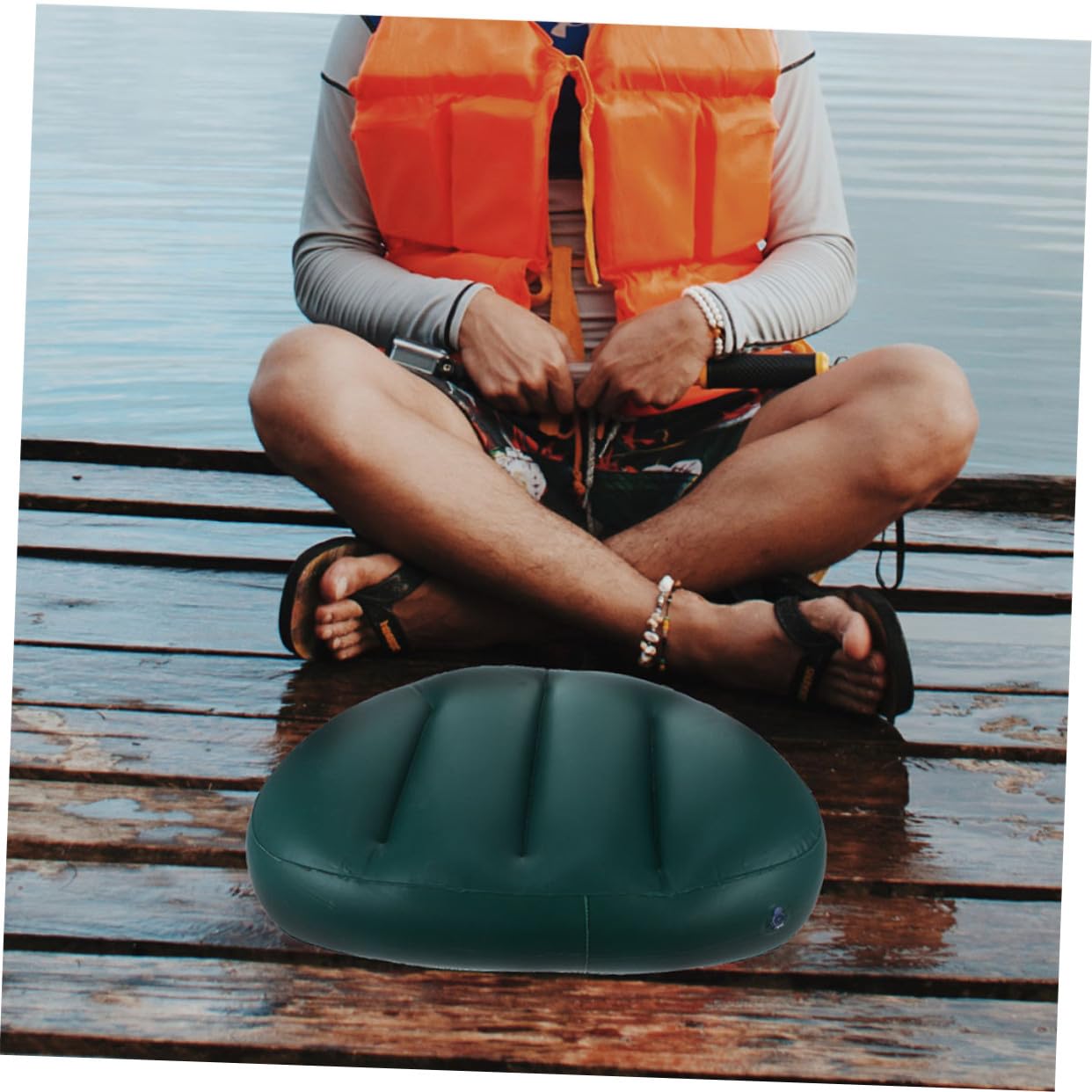 2 Cuscino Gonfiabile per Barche e Canotti in PVC Spesso Seduta Ergonomica Antiscivolo per Kayak e Rafting Facile Gonfiare e Trasportare per e Outdoor