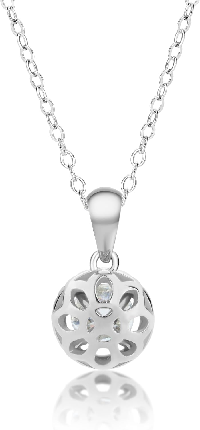 YSDD Moissanite Ladies Necklace, 1/2/3 Carat Lab Created Moissanite Pendant for Women, Sparkling 925 Sterling Silver Princess Round Bale Necklace