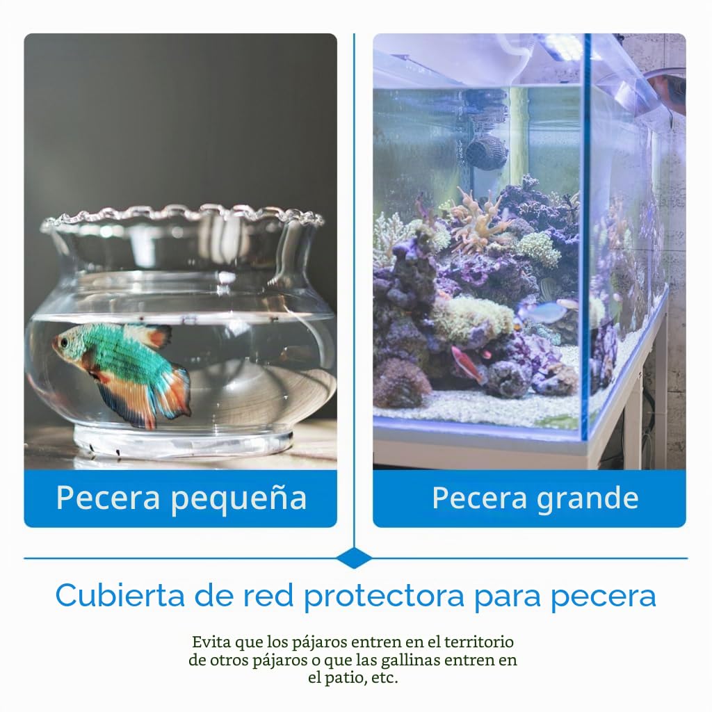 FOMIYES Red de protección para acuario, 220 x 120 cm, cubierta transparente de polietileno para tanque de peces y jaula de pájaros (ajustable, duradera)