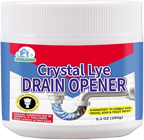 BELL BIRDCrystal - Abridor de drenaje de lejía, hidróxido de sodio de lejía, desatasca fregaderos de baño y cocina, desagües, tubos de ducha (1PSC)