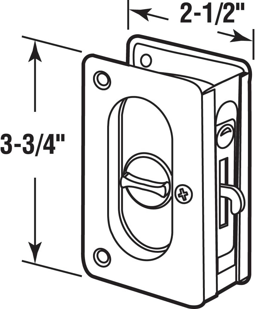 Prime-Line N 7368 Pocket Door Privacy Lock with Pull - Replace Old or Damaged Pocket Door Locks Quickly and Easily – Classic Bronze, 3-3/4” (Single Pack)