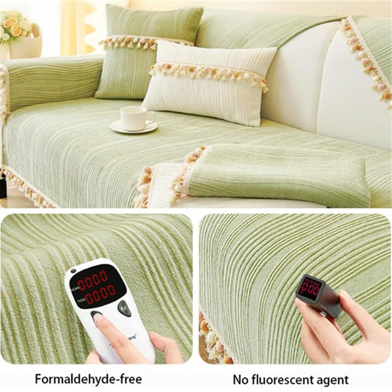 Copridivano in ciniglia per chaise longue, per divano con bracciolo destro/sinistro, fodera protettiva per divano a forma di L, elegante e protezione per mobili
