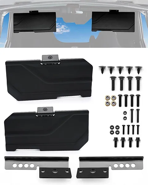 Sun Visors for Polaris Ranger XP 1000 SP 570 Crew EPS 2018-2025, 2890288 Anti-Glare Visor Extension UTV Sun Shield Blockers w/Installation Instructions, Heavy Duty Padded Sun Protection Visors