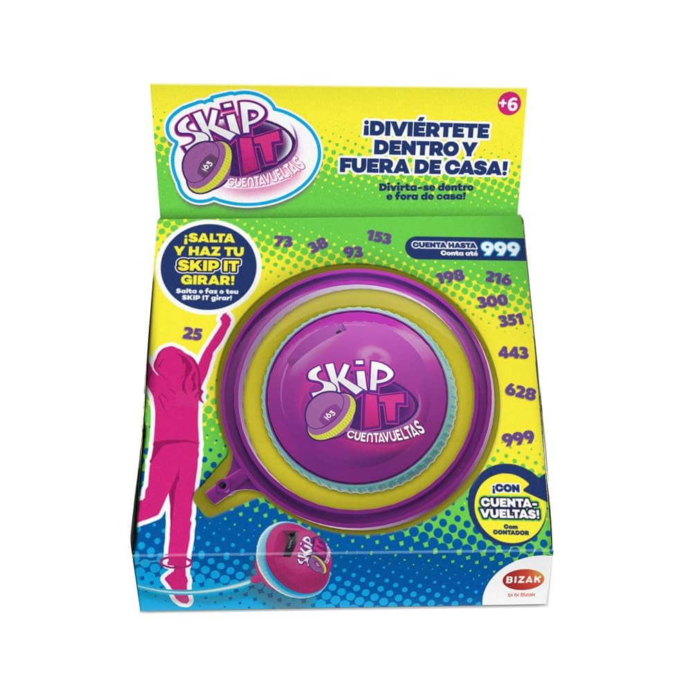 Bizak Aire Libre Skip It Fusion Cuentavueltas (35007556) Modelos Surtidos. Juguete para Saltar. Ejercicio Infantil. Juego clásico para niños. con cuentavueltas.
