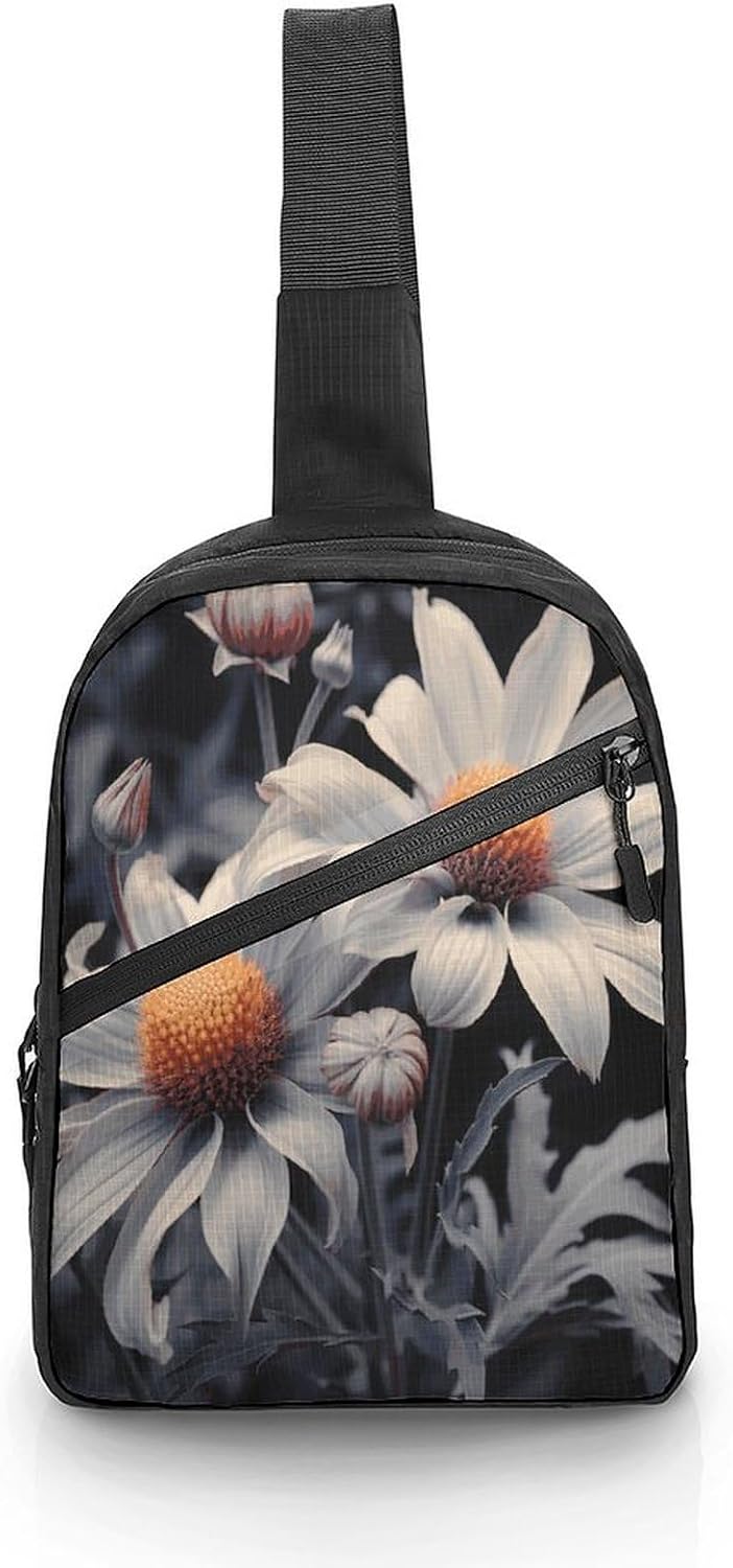Modern Floral Painting Chest Bag Waist Pack Crossbody Bags