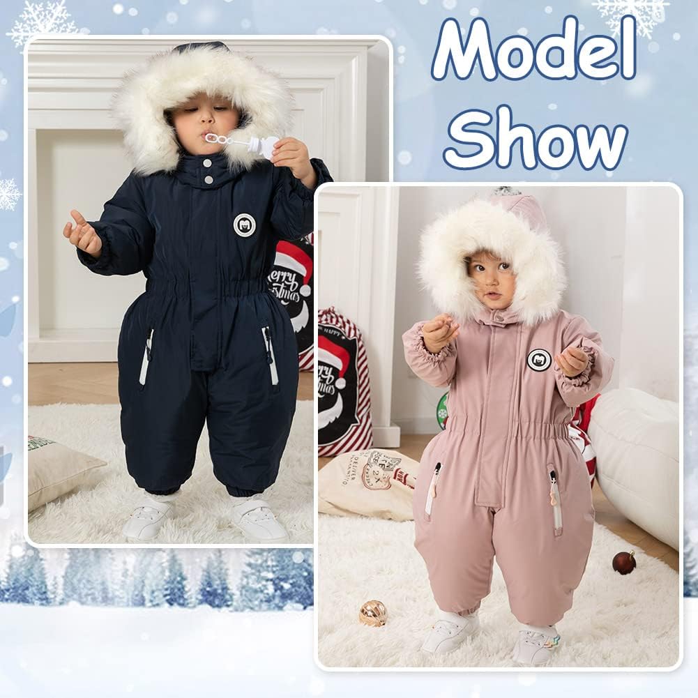 UVIPC Toddler One Piece Snowsuits Ski Suits Winter Waterproof Coats Jackets Jumpsuits for Kids Boys and Girls 2T-5T