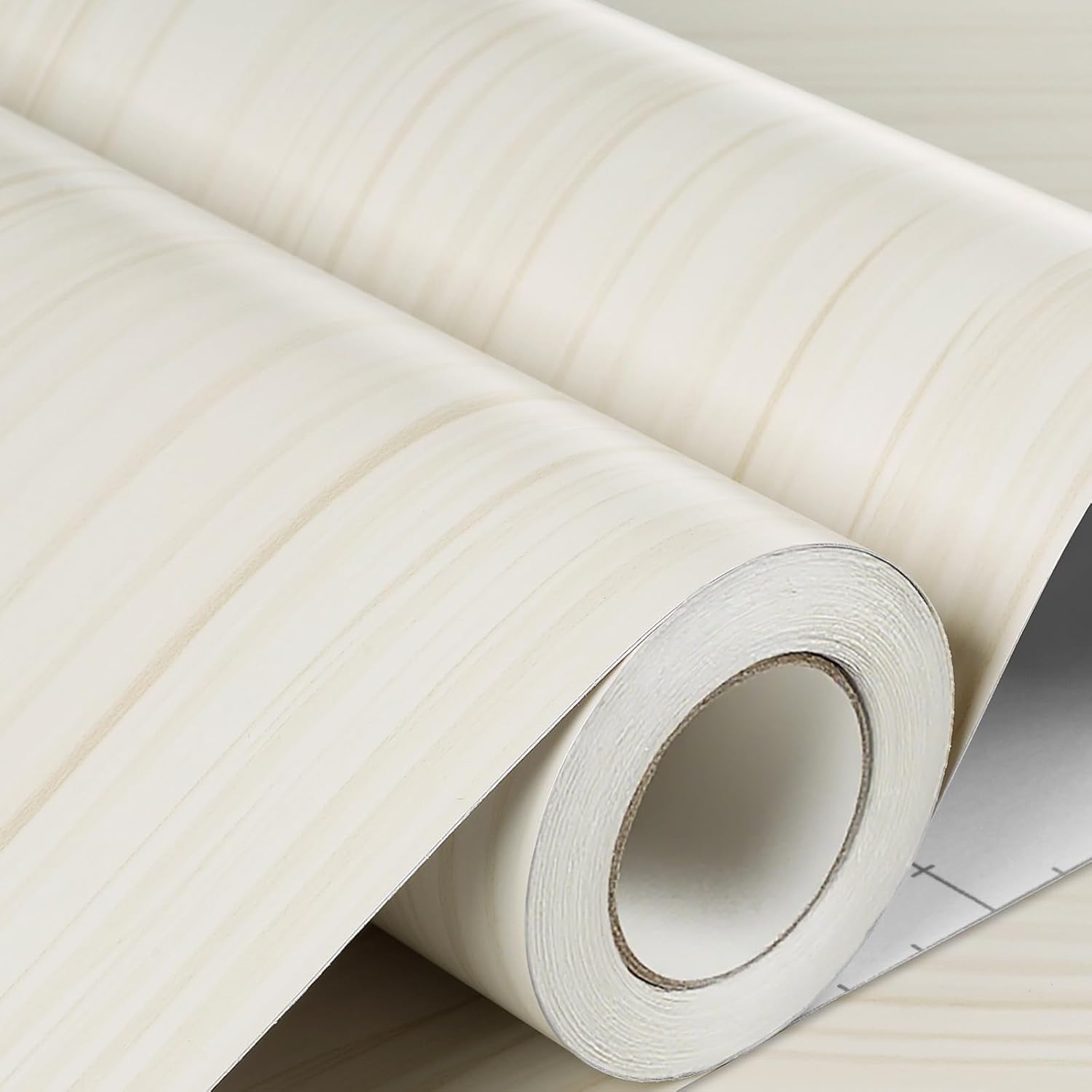 Stickyart White Countertop Peel and Stick Wood Contact Paper Removable Cream White Wood Grain Wallpaper Self Adhesive Thick Kitchen Counter Vinyl Wrap Waterproof for Desk Cabinet Refacing 12"x160"