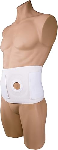 OTC Ostomía Abdominal Binder, soporte para estoma, henia colostomía, cinturón de 6 pulgadas, apertura de 2 pulgadas, mediano